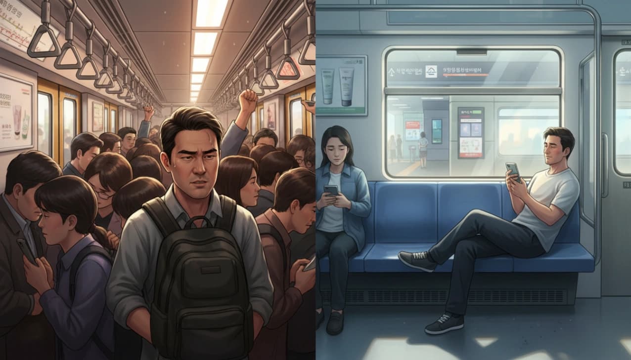 만원 서서 지하철 30분 출근 vs 앉아서 지하철 1시간 출근 썸네일 2